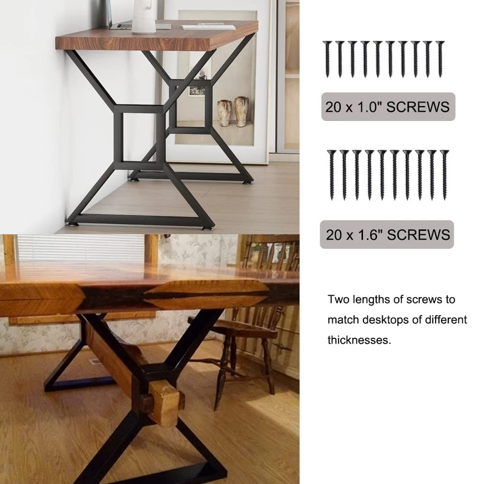 Pernas de mesa de metal HEONITURE pernas de mesa resistentes, móveis industriais faça você mesmo - Imagem 3 de 4