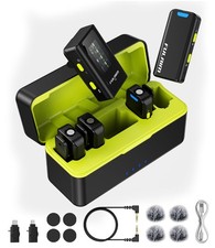 FULAIM X6 Pro Wireless Lavalier Microphones with 4 Transmitter with Charging ...
