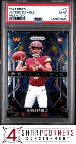 2024 PANINI PRIZM PRIZMATIC #3 JAYDEN DANIELS RC PSA 9