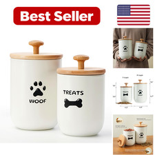 Dog Treat Container Set of 2 - White Large Iron