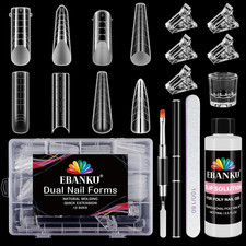 Poly Gel Nail Form Kit, 192PCS Reusable Nail Extension Mold Dual Forms with 5Pc