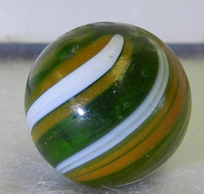 20701m Vintage German Handmade Green Glass Marble .61 Inches