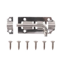 12Pcs Stainless Steel Door Bolt Durable Metal Door Safety Lock for Home Silver
