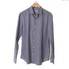 SALVATORE PICCOLO Napoli Men's Shirt Pinstripe Blue Size 17 / 43 13202