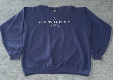 Vintage Starters Dallas Cowboys Sweatshirt Mens XL Blue White Spell Out Logo NFL
