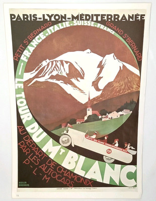 Vintage Poster Lithograph Replica Le Tour Du Mont Blanc & Maneater 1972