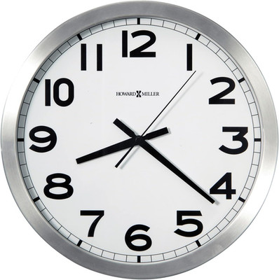 Howard Miller Gooding Wall Clock II 547-688   Modern round Brushed Aluminum, Fla