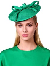 Derby Church Hat for Women - Elegant Kentucky Fascinator with Medium Green