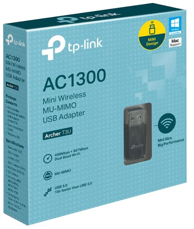 TP-LINK - Adaptor Wayarles AC1300 Mini MU-MIMO USB - Image 2 of 2