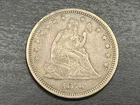 1876 Silver Seated Liberty Quarter 25c - Fine Details