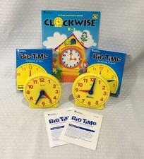 LOT OF 2 BIG TIME STUDENT LEARNING CLOCKS  K - 3 TIME ACTIVITY BOOK