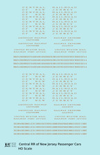 K4 HO Scale Decals Central Of New Jersey CNJ Passenger Car Gold As Built