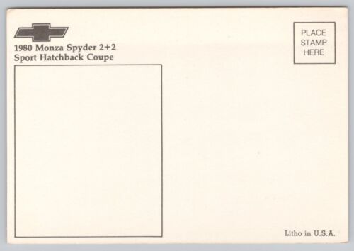 1980 Chevrolet Monza Spyder 2+2 Sport Schrägheck Coupe Postkarte - Bild 2 von 2