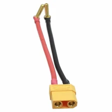 XT90 female to 4mm motor banana cross bullet right angle 12AWG 6" Wire battery