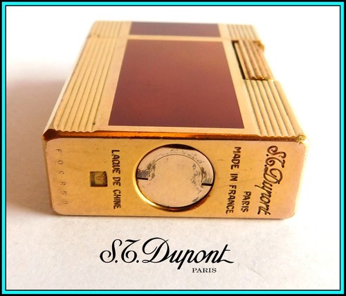 S.T. DUPONT Lighter - Ligne 1 Rose Gold & Brown Chinese Lacquer - JUST SERVICED - Picture 11 of 18