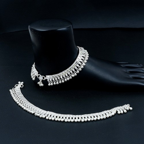 FINE SILVER Indian Payal With Noisy Jingle Bells Gorgeous Anklet Pair - 第 5/5 張圖片