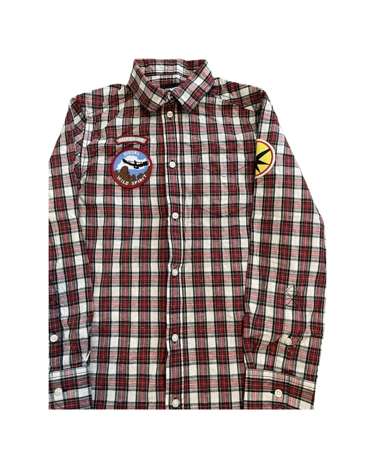 Diesel Tartan для мальчиков с длинным рукавом с рисунком на спине «лучше в Сиэтле» размер 10 - Изображение 3 из 4