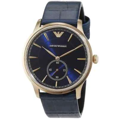 MONTRE Homme EMPORIO ARMANI Bracelet Cuir et Boitier Plaqué or 269,00€ Neuve - Photo 1/4