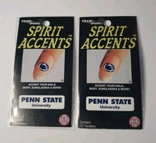SPIRIT ACCENTS Penn State University Nail Body Accent Transfers (2pk) NIP PSU 