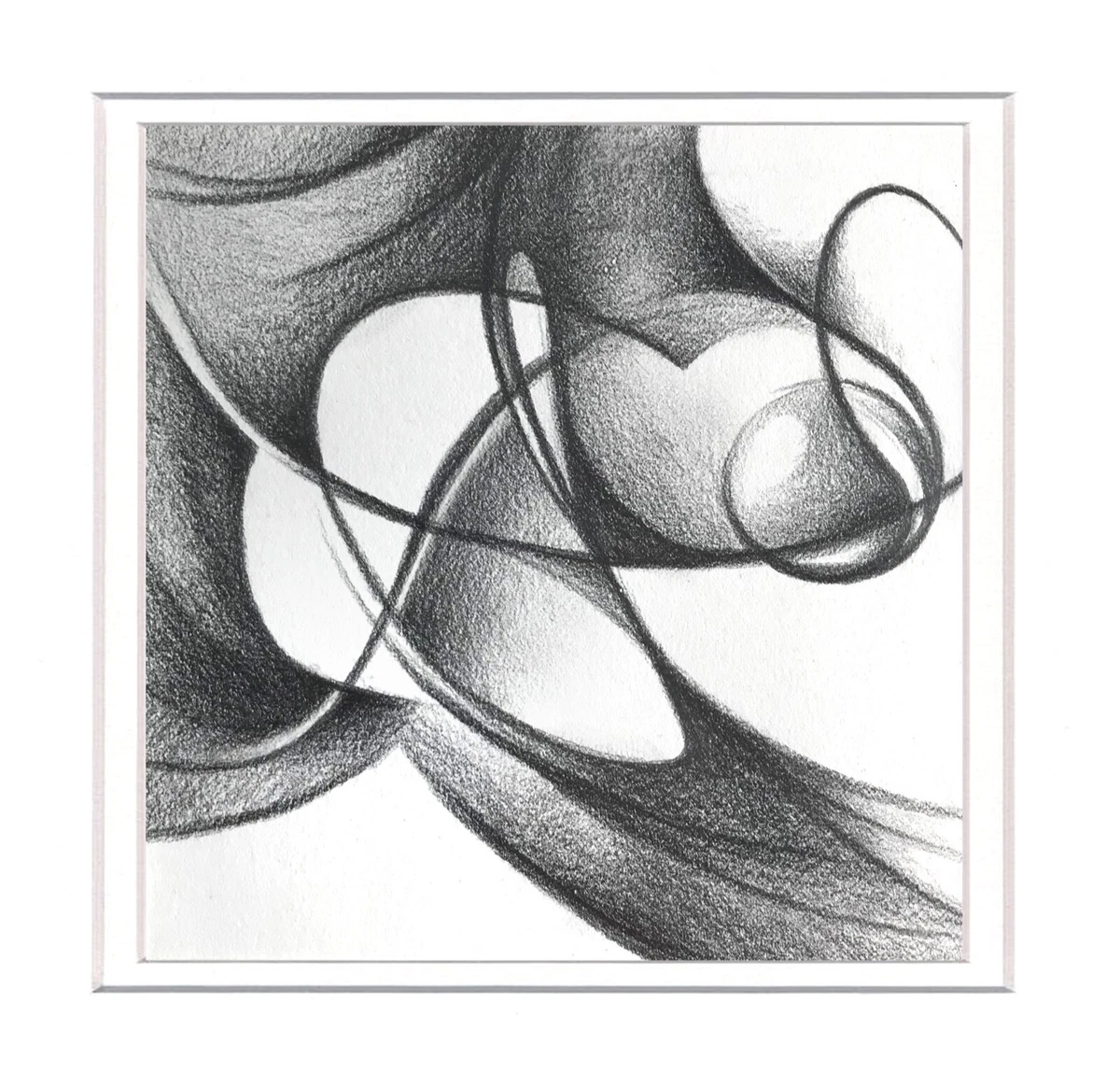 Original abstract drawing modern art contemporary pencil work on paper