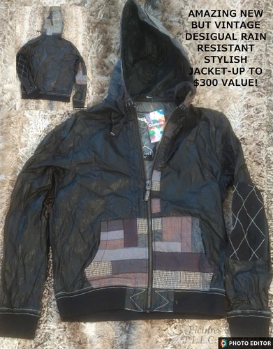 NEW/NWT RAIN RESISTANT CAZA PORORO DESIGUAL HOODIE JACKET-SZ=L-UP TO $300 VALUE! - product listing photo