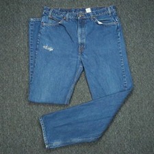 VINTAGE Levis Jeans Mens 36x34 Blue 505 Regular Fit Straight Orange Tab Y2K 90s