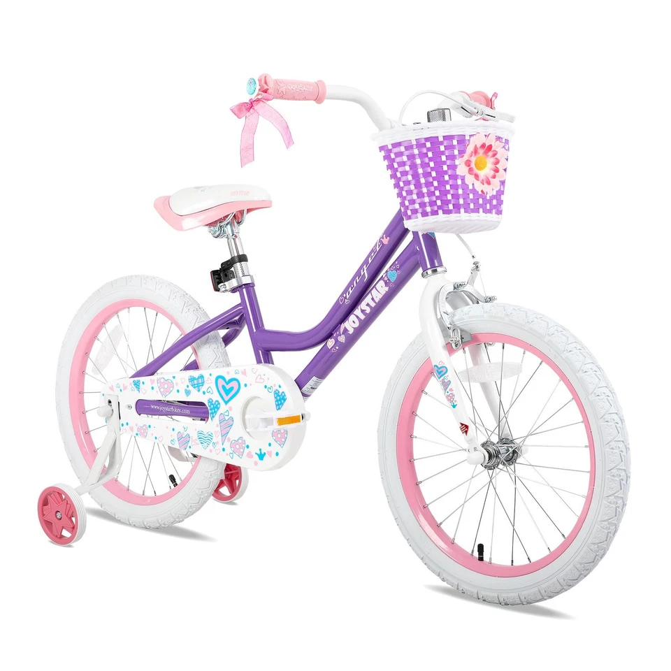 JOYSTAR Kids Bike Age 5-10 Year Old 18-20 Inch Training Wheels basket girls gift - Image 4 of 4