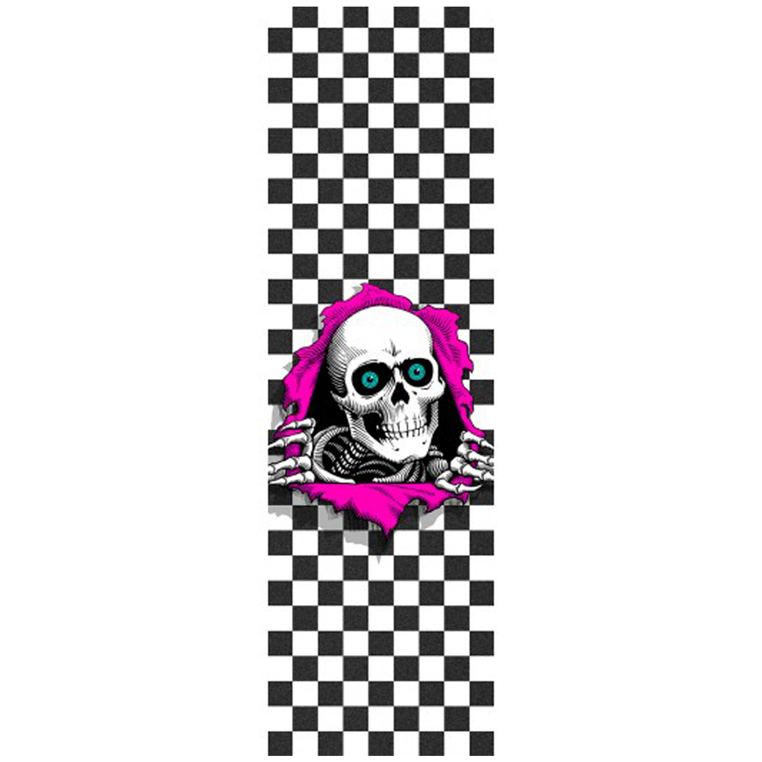 Powell Peralta Skateboard Griptape Ripper Checker White 10.5" x 33" Grip Sheet