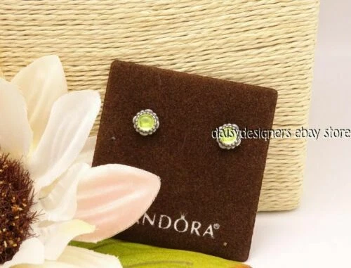 Pendientes de moda de plata de ley peridoto PANDORA