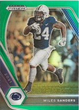 2021 Panini Prizm Miles Sanders #92 Green Prizm SP Dallas Cowboys