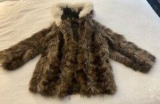Fur Coat W/ Arctic Fox Lined Hood Fits Small Medium W/ Silk Lining Sexy Raccoon