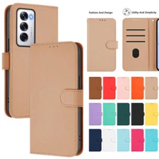 Candy Color Wallet PU Leather Phone Case for OPPO Reno 12 11 12F 11F 9 8 7 8T