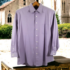 Covington Wrinkle Free Mens Dress Shirt XL 17 - 17.5 34 - 35 Lavender Purple