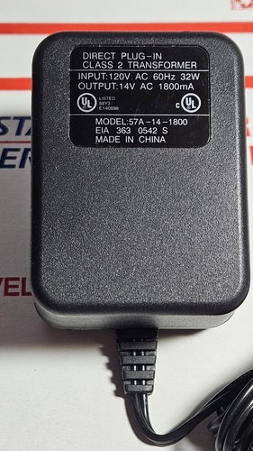 DIRECT PLUG-IN CLASS 2 TRANSFORMER POWER SUPPLY AC ADAPTER FOR MODEL 57A-14-1800 - 第 2/7 張圖片