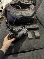 Panasonic Palmcorder Vintage Camcorder Tested works- Full Set, needs VHS-C