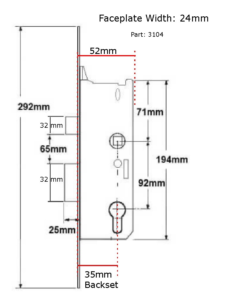 Fuhr Overnight Door Mortice Lock Repair 35mm Backset 24mm Faceplate eBay