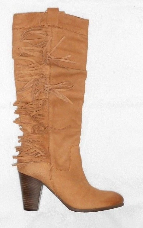 EDEN bottes zippées à franges cuir marron P 39 TBE - Photo 1/4
