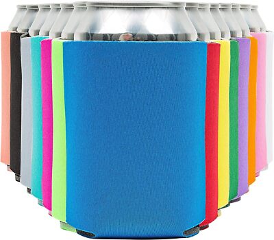 Blank Beer Can Coolers Sleeves (14-Pack) Soft Insulated 14 Pack, Multicolor 