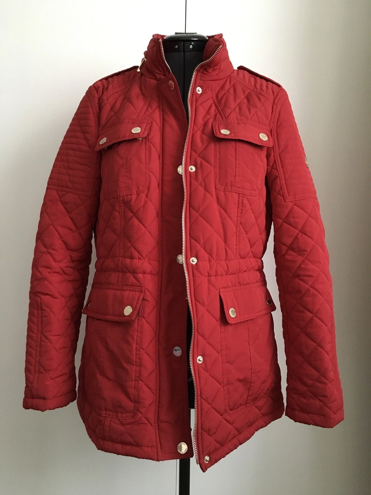 Michael Kors giacca rossa da donna cappuccio nascosto taglia S