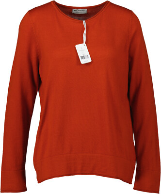 NEU! Repeat Damen Feinstrick Langarm Pullover aus Wolle, paprikarot, Gr. 42
