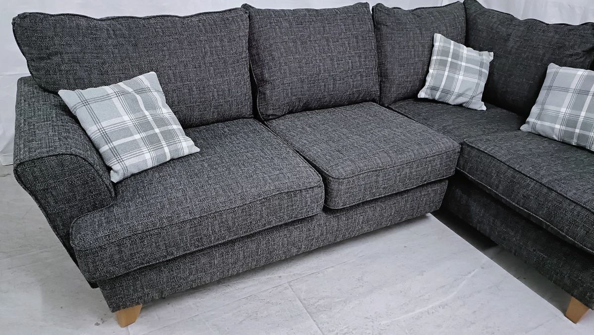 ScS Jessie Holland Charcoal Oak Effect 2 Corner 1 Right Chaise Sofa RRP 899