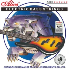 Alice 4-String Bass Guitar Strings Steel Core Nickel Alloy A606(4)L 5 Packs