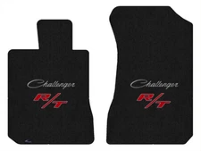 Lloyd Ultimat Front Mats for '08-10 Challenger w/Silver on Black w/ Red on Black