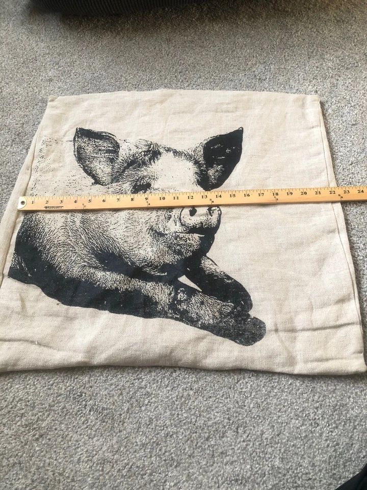 Funda de almohada Sundance Catálogo Pine Cone Hill lino fino cerdo granja 100 % lino Foto 3 de 4