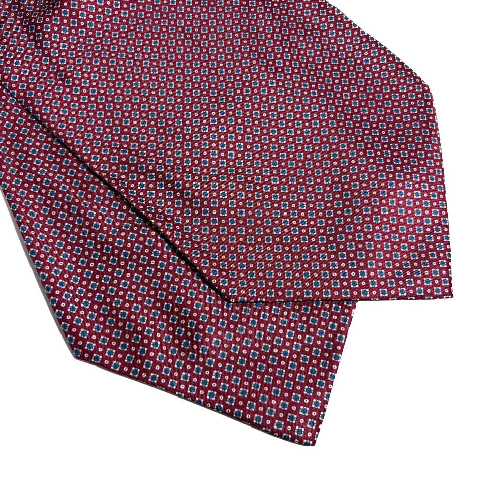 红色小号几何图案领带/阿斯科特(手工制作) — 第 2/3 张图片