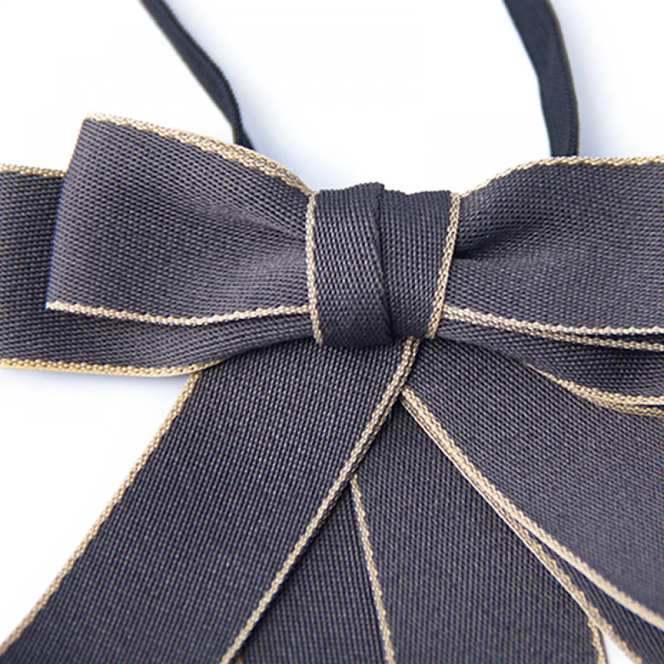 Pajarita larga ajustable preatada lisa trabajo escuela esmoquin para mujeres niñas Foto 3 de 4