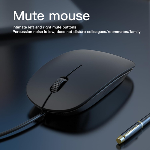 USB Wired Slim Mouse Optical 2.4GHZ Desktop Mouse 3 Button Ultra Slim Black - Picture 5 of 12