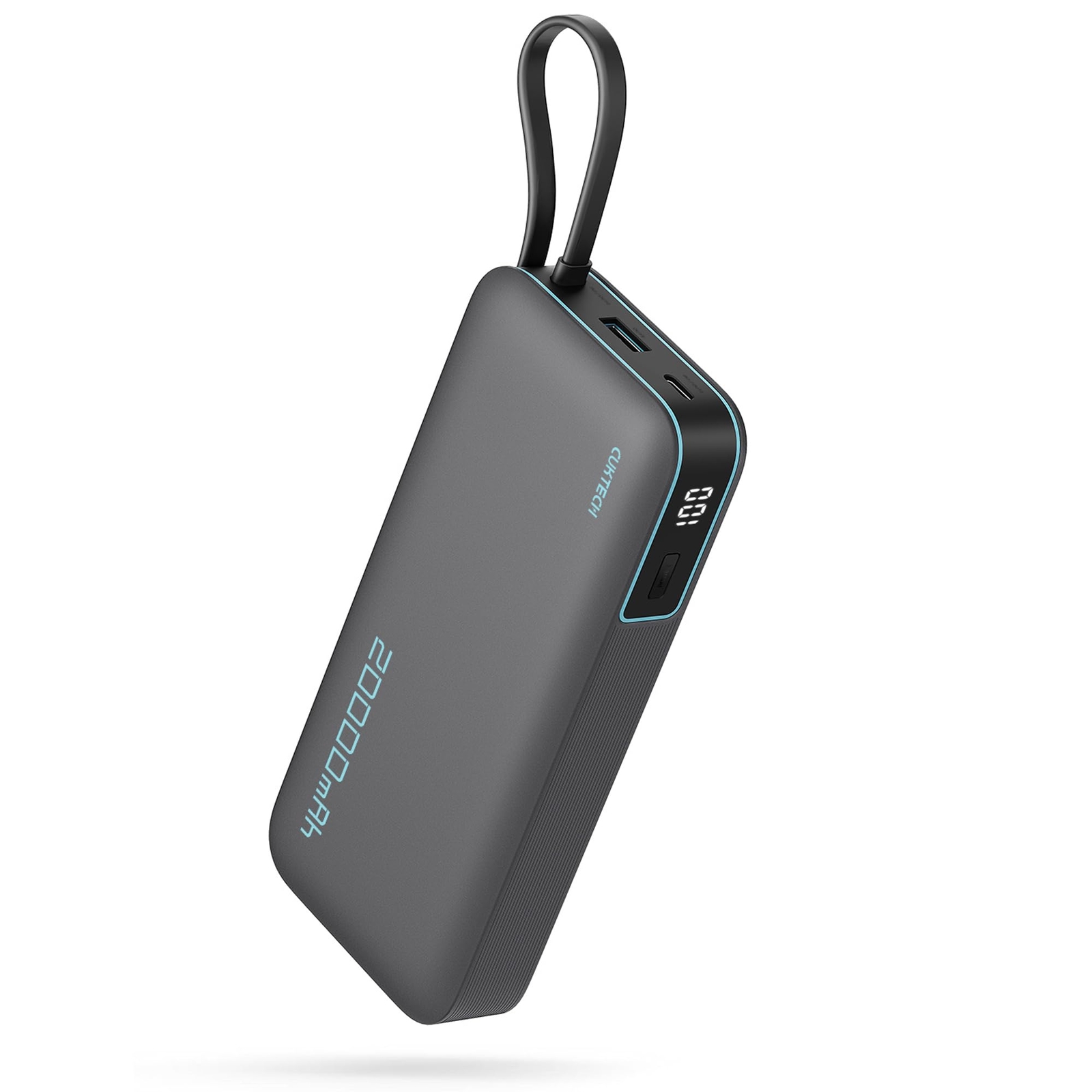 45W 20000mAh Power Bank with Built-in USB C Cable for Travel Charging