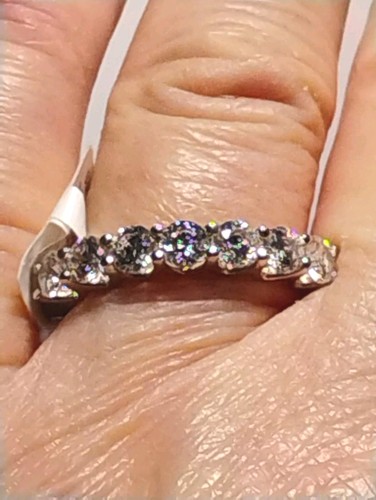 Swarovski simulated Zirconia 7 Stone Ring 925 Sterling Platinum plate size 8.25 - Picture 4 of 10