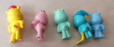 Vtg Mini Care Bears Vending Machine 5 Figure Set NOS New